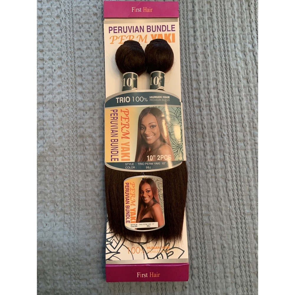 100% Hair Extensions Real Human Hair Perm Yaki Color 99J Dark Red Wine